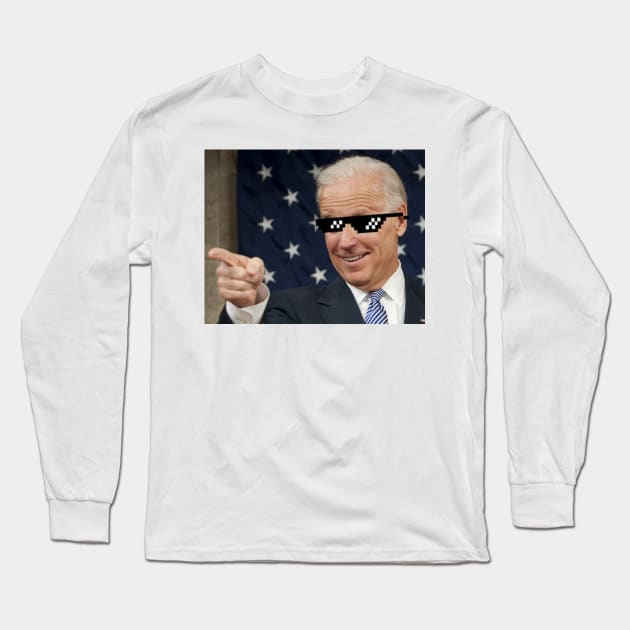 Joe Biden Finger gun - Deal with it Long Sleeve T-Shirt by tziggles